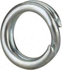 Made in USA - 0.174" ID, 0.254" OD, 0.062" Thick, Split Ring - Grade 2 Spring Steel, Zinc-Plated Finish - Benchmark Tooling