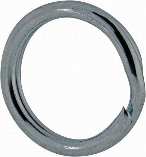 Made in USA - 0.382" ID, 0.484" OD, 0.074" Thick, Split Ring - Grade 2 Spring Steel, Zinc-Plated Finish - Benchmark Tooling