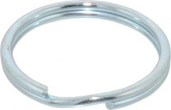 Made in USA - 1.06" ID, 1-1/4" OD, 0.13" Thick, Split Ring - Grade 2 Spring Steel, Zinc-Plated Finish - Benchmark Tooling