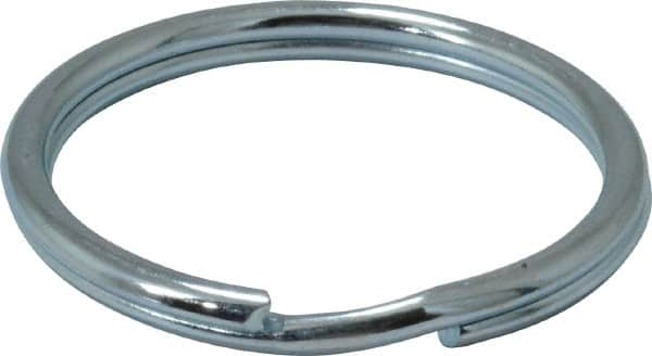 Made in USA - 1.264" ID, 1.48" OD, 0.142" Thick, Split Ring - Grade 2 Spring Steel, Zinc-Plated Finish - Benchmark Tooling