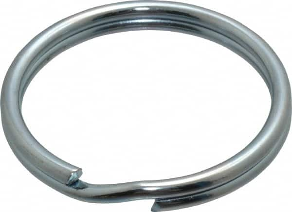 Made in USA - 1.396" ID, 1.64" OD, 0.168" Thick, Split Ring - Grade 2 Spring Steel, Zinc-Plated Finish - Benchmark Tooling