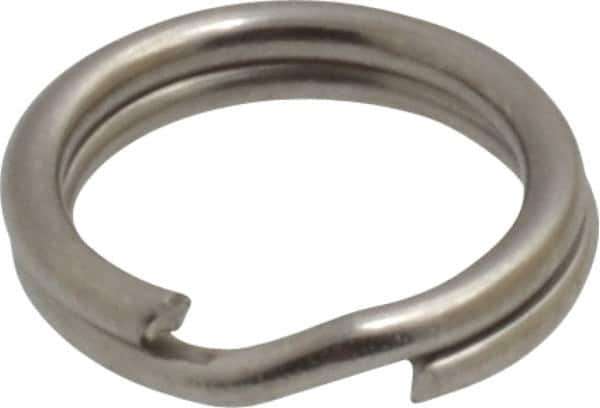 Made in USA - 0.28" ID, 0.38" OD, 0.074" Thick, Split Ring - 18-8 Stainless Steel, Natural Finish - Benchmark Tooling