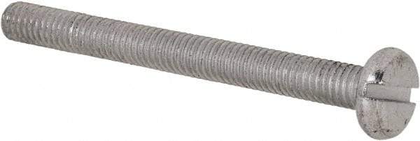 Value Collection - M3x0.50, 30mm Length Under Head Slotted Drive Machine Screw - Pan Head, Grade 4.8 Steel, Zinc-Plated Finish, Without Washer - Benchmark Tooling