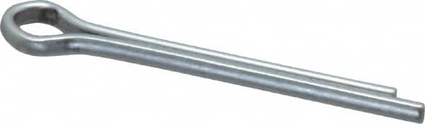 Made in USA - 1/8" Diam x 1-1/4" Long Extended Prong Cotter Pin - Grade 2, Zinc-Plated, Steel - Benchmark Tooling