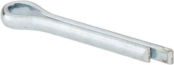 Made in USA - 5/32" Diam x 1" Long Extended Prong Cotter Pin - Grade 2, Zinc-Plated, Steel - Benchmark Tooling