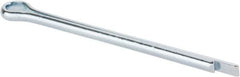 Made in USA - 5/32" Diam x 2-1/2" Long Extended Prong Cotter Pin - Grade 2, Zinc-Plated, Steel - Benchmark Tooling