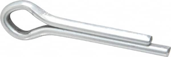 Made in USA - 3/16" Diam x 1" Long Extended Prong Cotter Pin - Grade 2, Zinc-Plated, Steel - Benchmark Tooling