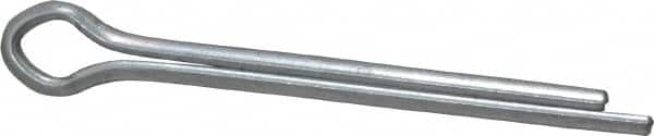 Made in USA - 3/16" Diam x 2" Long Extended Prong Cotter Pin - Grade 2, Zinc-Plated, Steel - Benchmark Tooling