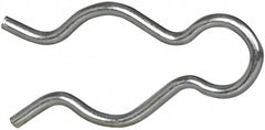 Made in USA - 21/32" Groove, 1-13/16" Long, Zinc-Plated Spring Steel Hair Pin Clip - 0.093" Clip Diam, 3/4" Shaft Diam, Grade 2 - Benchmark Tooling