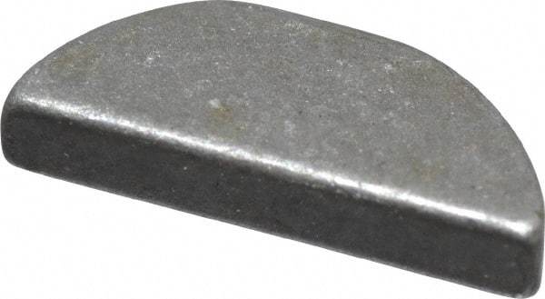 Made in USA - #304 Standard Woodruff Key - 1/2" Long x 3/32" Wide, Steel - Benchmark Tooling