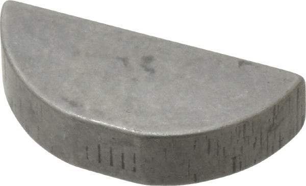 Made in USA - #809 Standard Woodruff Key - 1-1/8" Long x 1/4" Wide, Alloy Steel - Benchmark Tooling