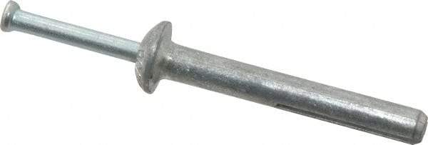 Powers Fasteners - 1/4" Diam, 1/4" Drill, 2" OAL, 2-5/8" Min Embedment Hammer Drive Concrete Anchor - Steel (Drive Pin)/Zamac Alloy (Body), Zinc-Plated Finish, Mushroom Head - Benchmark Tooling