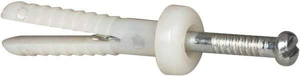 Powers Fasteners - 3/16" Diam, 3/16" Drill, 1" OAL, 1-1/8" Min Embedment Hammer Drive Concrete Anchor - Nylon (Body)/Steel (Drive Pin), Zinc-Plated Finish, Round Head - Benchmark Tooling