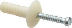 Powers Fasteners - 1/4" Diam, 1/4" Drill, 3/4" OAL, 7/8" Min Embedment Hammer Drive Concrete Anchor - Nylon (Body)/Steel (Drive Pin), Zinc-Plated Finish, Mushroom Head - Benchmark Tooling