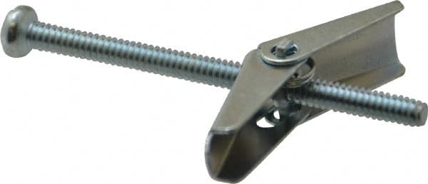 Powers Fasteners - 1/8" Screw, 1/8" Diam, 2" Long, Toggle Bolt Drywall & Hollow Wall Anchor - 3/8" Drill, Zinc Plated, Steel, Grade Zamac 7, Use in Drywall & Wallboard - Benchmark Tooling