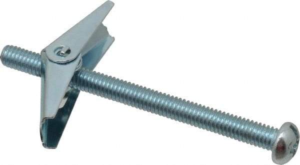 Powers Fasteners - 5/16" Screw, 5/16" Diam, 4" Long, Toggle Bolt Drywall & Hollow Wall Anchor - 7/8" Drill, Zinc Plated, Steel, Grade Zamac 7, Use in Drywall & Wallboard - Benchmark Tooling