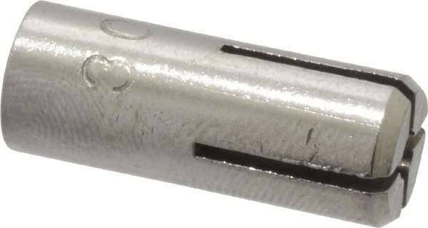 Powers Fasteners - 1/4" Diam, 3/8" Drill, 1-5/8" Min Embedment Drop-In Concrete Anchor - 303 Stainless Steel, 7/16" Thread Length - Benchmark Tooling