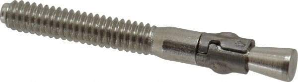 Powers Fasteners - 1/4" Diam, 1/4" Drill, 2-1/4" OAL, 7/8" Min Embedment Wedge Expansion Concrete Anchor - 304 Stainless Steel, Hex Nut Head, Hex Drive, 1-1/4" Thread Length - Benchmark Tooling