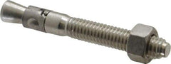 Powers Fasteners - 3/8" Diam, 3/8" Drill, 3" OAL, 1-1/4" Min Embedment Wedge Expansion Concrete Anchor - 304 Stainless Steel, Hex Nut Head, Hex Drive, 1-7/8" Thread Length - Benchmark Tooling