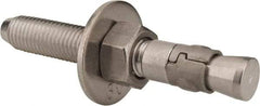 Powers Fasteners - 3/4" Diam, 3/4" Drill, 5-1/2" OAL, Wedge Expansion Concrete Anchor - 304 Stainless Steel, Hex Nut Head, Hex Drive, 3-5/8" Thread Length - Benchmark Tooling