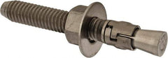 Powers Fasteners - 3/8" Diam, 3/8" Drill, 2-3/4" OAL, Wedge Expansion Concrete Anchor - 316 Stainless Steel, Hex Nut Head, Hex Drive, 1-5/8" Thread Length - Benchmark Tooling