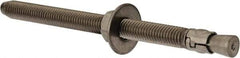 Powers Fasteners - 1/2" Diam, 1/2" Drill, 7" OAL, 7/8" Min Embedment Wedge Expansion Concrete Anchor - 316 Stainless Steel, Hex Nut Head, Hex Drive, 5-5/8" Thread Length - Benchmark Tooling