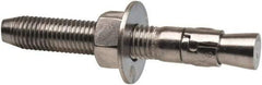 Powers Fasteners - 3/4" Diam, 3/4" Drill, 5-1/2" OAL, 1-1/4" Min Embedment Wedge Expansion Concrete Anchor - 316 Stainless Steel, Hex Nut Head, Hex Drive, 3-5/8" Thread Length - Benchmark Tooling