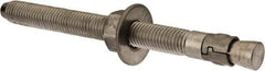 Powers Fasteners - 3/4" Diam, 3/4" Drill, 8-1/2" OAL, 1-3/4" Min Embedment Wedge Expansion Concrete Anchor - 316 Stainless Steel, Hex Nut Head, Hex Drive, 6-5/8" Thread Length - Benchmark Tooling