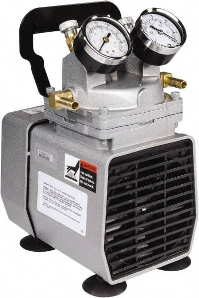 Gast - Diaphragm-Type Vacuum Pumps Horsepower: 1/8 Cubic Feet per Minute: 1.60 - Benchmark Tooling