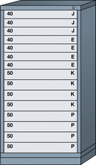 Eye Level-Standard Cabinet - 15 Drawers - 30 x 28-1/4 x 59-1/4" - Single Drawer Access - Benchmark Tooling