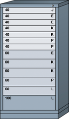 Eye Level-Standard Cabinet - 13 Drawers - 30 x 28-1/4 x 59-1/4" - Single Drawer Access - Benchmark Tooling