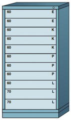 59.25 x 28.25 x 30'' (11 Drawers) - Pre-Engineered Modular Drawer Cabinet Eye-Level (192 Compartments) - Benchmark Tooling