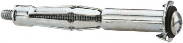 Powers Fasteners - 3/16" Screw, 3/8" Diam, 2-1/2" Long, 3/4 to 1-1/8" Thick, Sleeve Drywall & Hollow Wall Anchor - 3/8" Drill, Zinc Plated, Steel, Grade 5, Use in Concrete, & Masonry, Drywall, Plywood & Wallboard - Benchmark Tooling