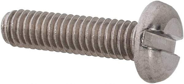 Value Collection - M4x0.70 Metric Coarse, 16mm Length Under Head Slotted Drive Machine Screw - Pan Head, Grade 18-8 Stainless Steel, Uncoated, Without Washer - Benchmark Tooling