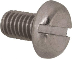 Value Collection - M5x0.80 Metric Coarse, 8mm Length Under Head Slotted Drive Machine Screw - Pan Head, Grade 18-8 Stainless Steel, Uncoated, Without Washer - Benchmark Tooling
