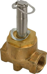 Parker - 3/8" Port, Two Way, Piloted Diaphragm, Brass Solenoid Valve - Normally Closed, 300 Max PSI, NBR Seal - Benchmark Tooling