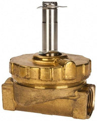 Parker - 3/4" Port, Two Way, Piloted Diaphragm, Brass Solenoid Valve - Normally Closed, 300 Max PSI, NBR Seal - Benchmark Tooling