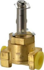 Parker - 1/8" Port, Three Way, Direct Acting, Brass Solenoid Valve - Normally Closed, 200 Max PSI, NBR Seal - Benchmark Tooling