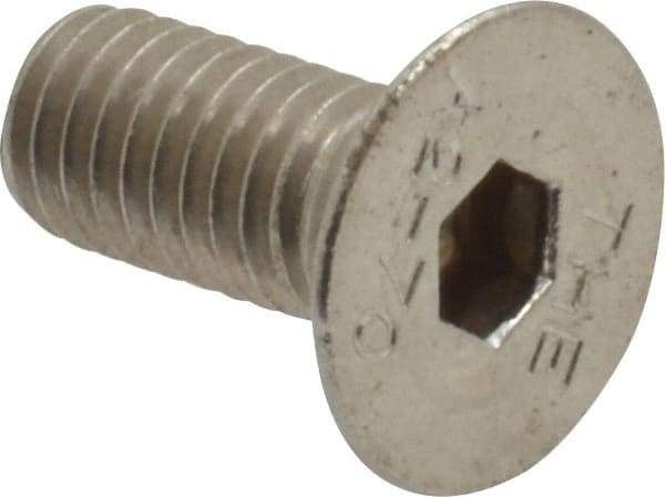 Value Collection - M5x0.80 Metric Coarse Hex Socket Drive, 90° Flat Screw - Grade 18-8 Stainless Steel, Fully Threaded, 12mm OAL - Benchmark Tooling