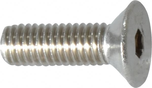 Value Collection - M5x0.80 Metric Coarse Hex Socket Drive, 90° Flat Screw - Grade 18-8 Stainless Steel, Fully Threaded, 16mm OAL - Benchmark Tooling