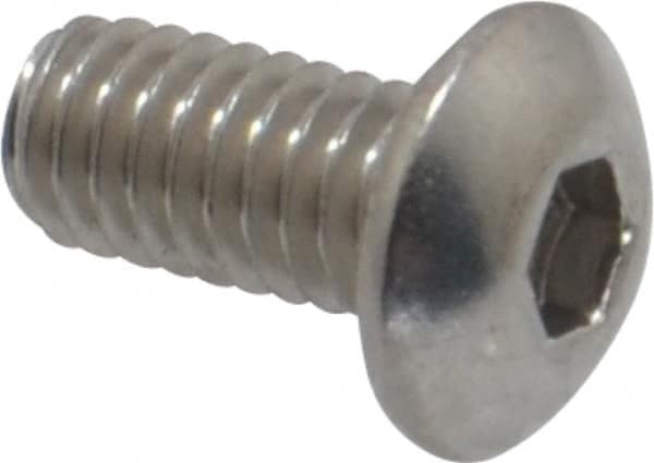 Value Collection - M4x0.70 Metric Coarse Hex Socket Drive, Button Screw - Grade 18-8 Stainless Steel, Fully Threaded, 8mm Length Under Head - Benchmark Tooling