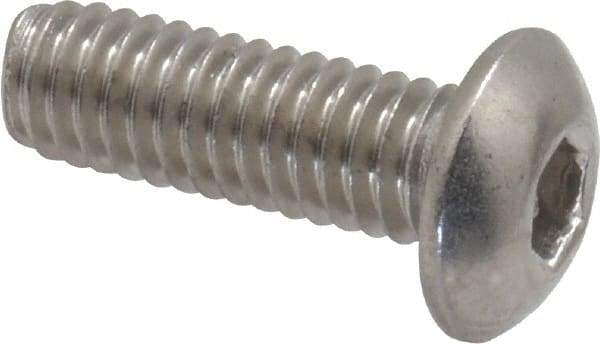 Value Collection - M4x0.70 Metric Coarse Hex Socket Drive, Button Screw - Grade 18-8 Stainless Steel, Fully Threaded, 12mm Length Under Head - Benchmark Tooling