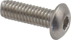 Value Collection - M4x0.70 Metric Coarse Hex Socket Drive, Button Screw - Grade 18-8 Stainless Steel, Fully Threaded, 12mm Length Under Head - Benchmark Tooling
