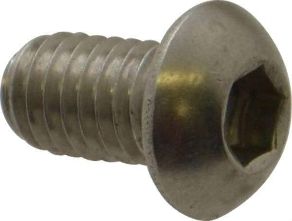Value Collection - M6x1.00 Metric Coarse Hex Socket Drive, Button Screw - Grade 18-8 Stainless Steel, Fully Threaded, 10mm Length Under Head - Benchmark Tooling