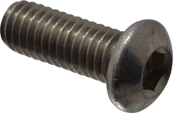 Value Collection - M6x1.00 Metric Coarse Hex Socket Drive, Button Screw - Grade 18-8 Stainless Steel, Fully Threaded, 16mm Length Under Head - Benchmark Tooling