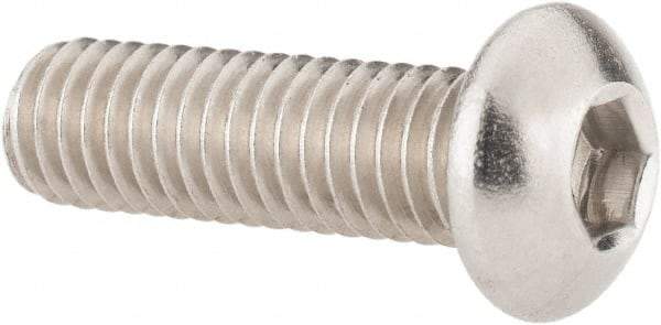 Value Collection - M6x1.00 Metric Coarse Hex Socket Drive, Button Screw - Grade 18-8 Stainless Steel, Fully Threaded, 20mm Length Under Head - Benchmark Tooling