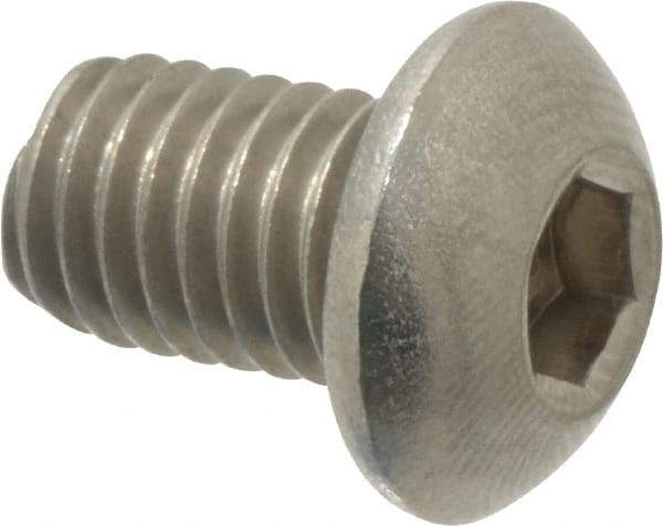 Value Collection - M8x1.25 Metric Coarse Hex Socket Drive, Button Screw - Grade 18-8 Stainless Steel, Fully Threaded, 12mm Length Under Head - Benchmark Tooling