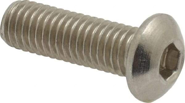 Value Collection - M8x1.25 Metric Coarse Hex Socket Drive, Button Screw - Grade 18-8 Stainless Steel, Fully Threaded, 25mm Length Under Head - Benchmark Tooling