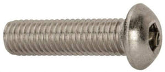 Value Collection - M8x1.25 Metric Coarse Hex Socket Drive, Button Screw - Grade 18-8 Stainless Steel, Partially Threaded, 30mm Length Under Head - Benchmark Tooling