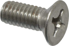 Value Collection - M4x0.70 Metric Coarse, 10mm OAL Phillips Drive Machine Screw - Flat Head, Grade 18-8 Stainless Steel, Uncoated, Without Washer - Benchmark Tooling